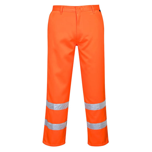Portwest E041ORRXL -  sz XL Hi-Vis Poly-cotton Trousers - Orange