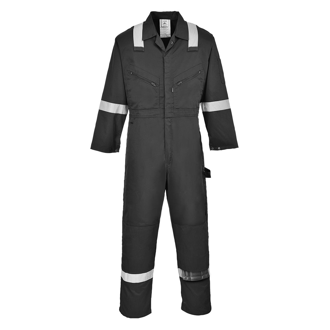Portwest F813 - Black Sz 3XL Iona Coverall Boiler Suit Hi Vis Bands