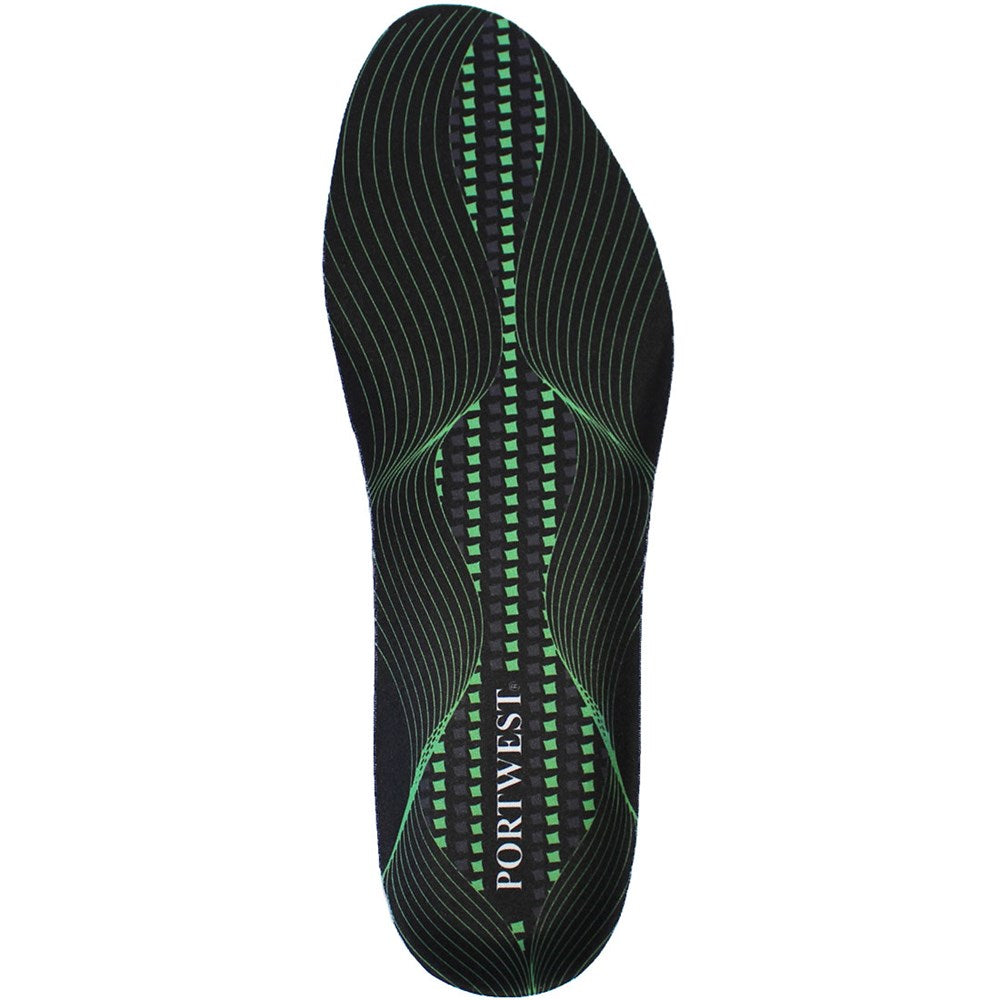 Portwest FC82BGNS -  sz S Gel Cushion &amp; Arch Support Insole - Bottle Green