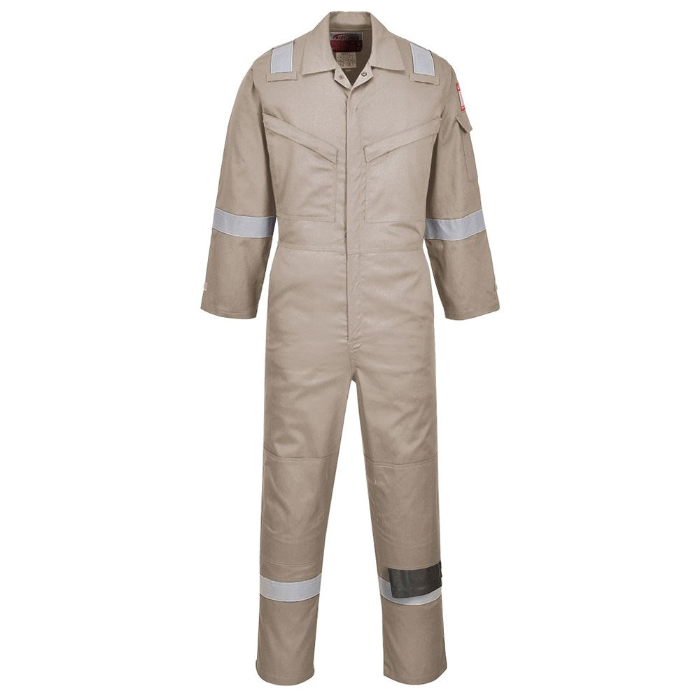 Portwest FR21KHRL -  sz L Flame Resistant Super Light Weight Anti-Static Coverall 210g - Khaki