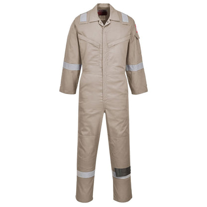 Portwest FR21KHRL -  sz L Flame Resistant Super Light Weight Anti-Static Coverall 210g - Khaki