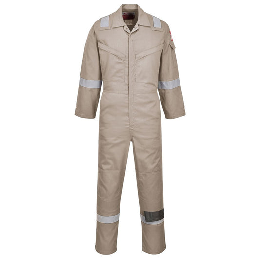 Portwest FR21KHRS -  sz S Flame Resistant Super Light Weight Anti-Static Coverall 210g - Khaki