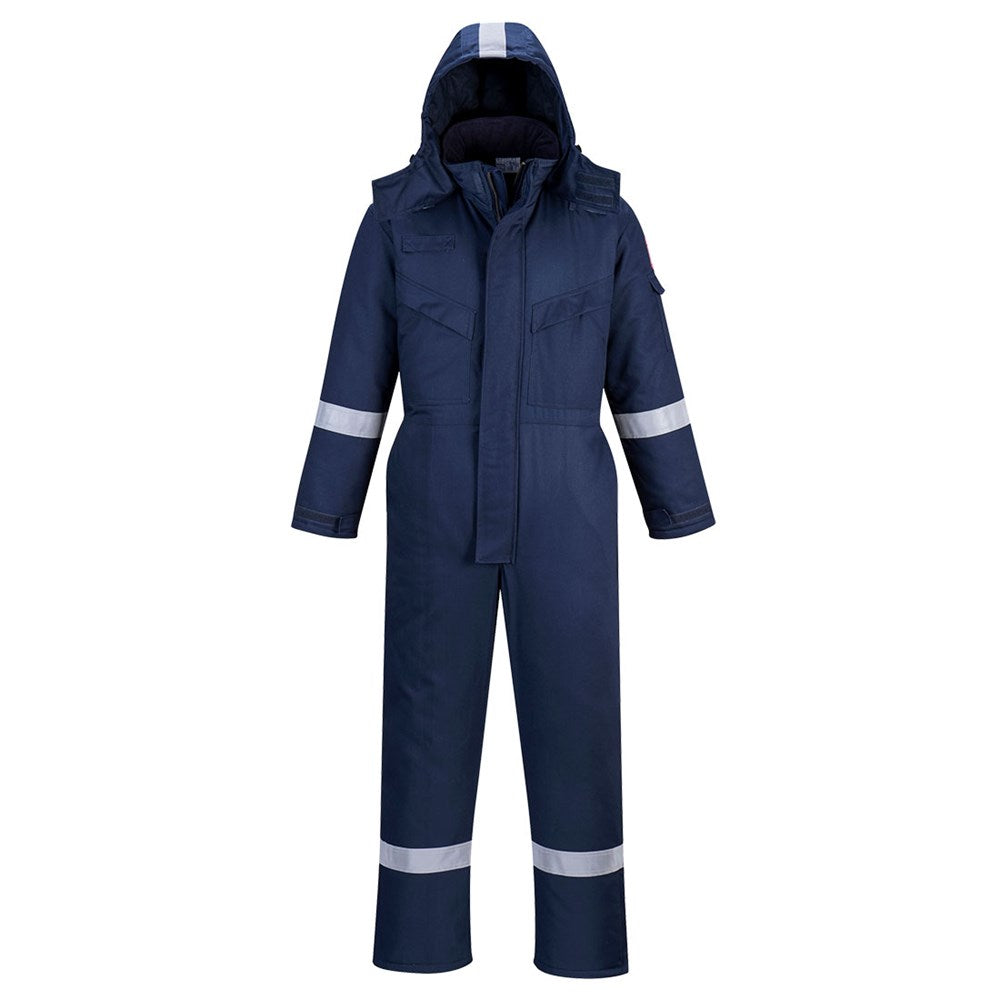 Portwest FR53NARM -  sz M FR Anti-Static Winter Coverall - Navy