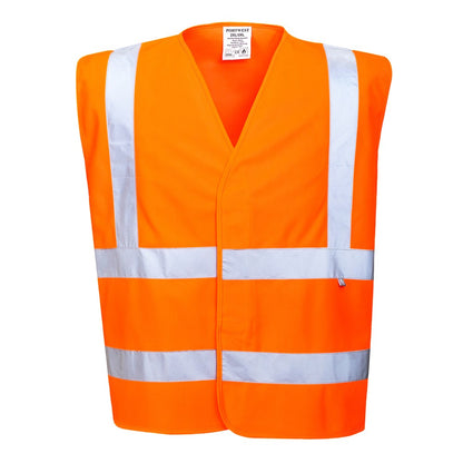 Portwest FR70ORR4X/5X -  sz 4XL - 5XL Hi-Vis Vest- Flame Resistant - Orange