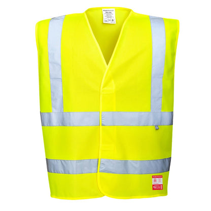 Portwest FR71YERL/XL -  sz L - XL Hi-Vis Anti Static Vest - Flame Resistant - Yellow