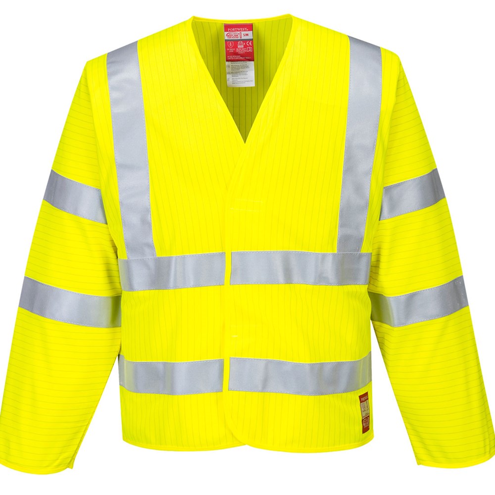 Portwest FR85YERS/M -  sz S/M Hi-Vis Anti Static Jacket - Flame Resistant - Yellow