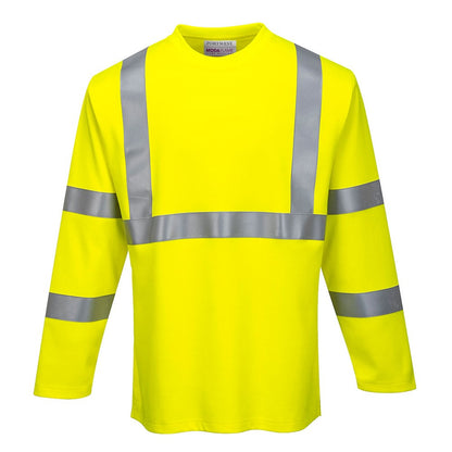 Portwest FR96YERXXXL -  sz 3XL FR Hi-Vis Long Sleeve T-Shirt - Yellow