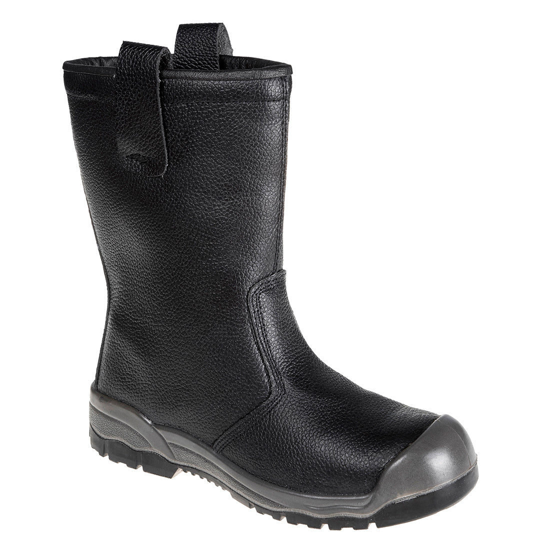 Portwest FW13 - Black Sz UK 10 Steelite Rigger Boot S1P CI (With scuff cap) Safety