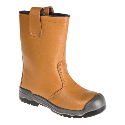Portwest FW13 - Tan Sz UK 10 Steelite Rigger Boot S1P CI (With scuff cap) Safety