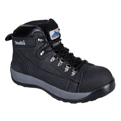 Portwest FW31BKR46 -  sz 46 Steelite Mid Cut Nubuck Boot SB HRO - Black