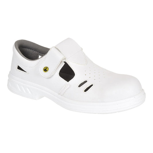 Portwest FW48WHR49 -  sz 49 Steelite ESD Ebro Safety Sandal S1 Class 3 - White