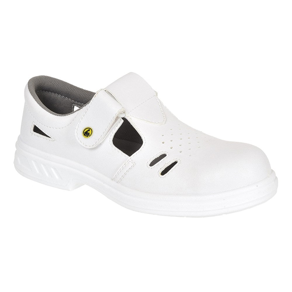 Portwest FW48WHR43 -  sz 43 Steelite ESD Ebro Safety Sandal S1 Class 3 - White