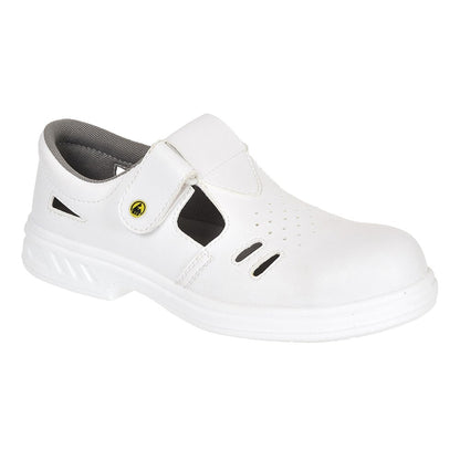 Portwest FW48WHR43 -  sz 43 Steelite ESD Ebro Safety Sandal S1 Class 3 - White