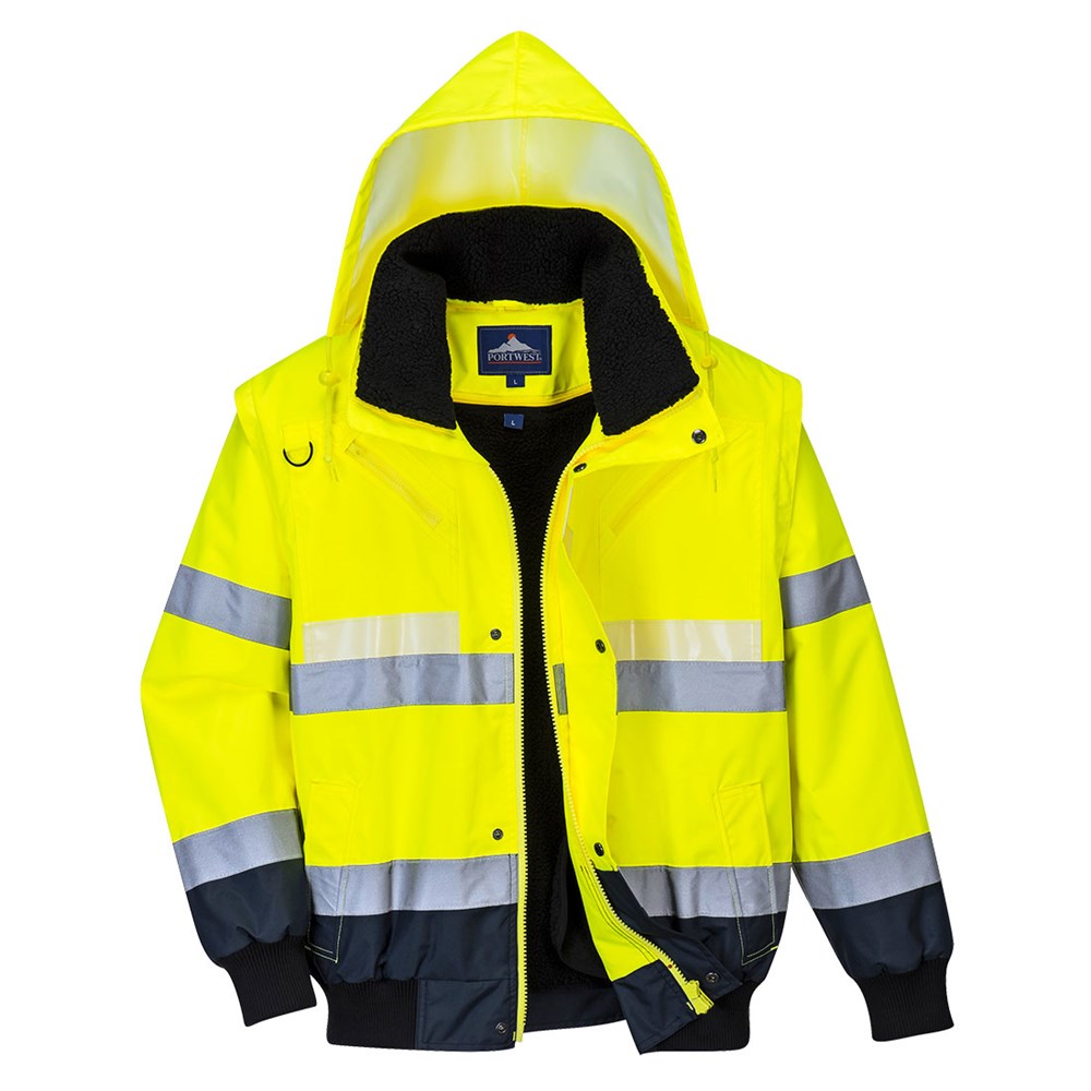Portwest G465YNRS -  sz S Glowtex 3-in-1 Jacket - Yellow/Navy