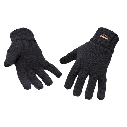 Portwest GL13BKR -  sz 0 Knit Glove Insulatex Lined - Black