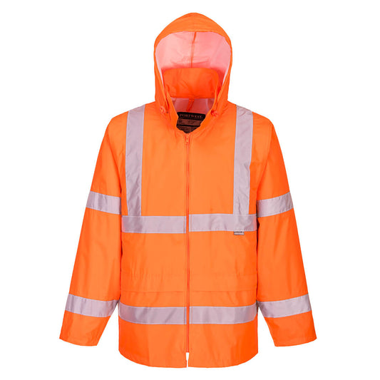 Portwest H440 - Orange Sz 4XL Hi-Vis Rain Jacket Coat Visibility Reflective