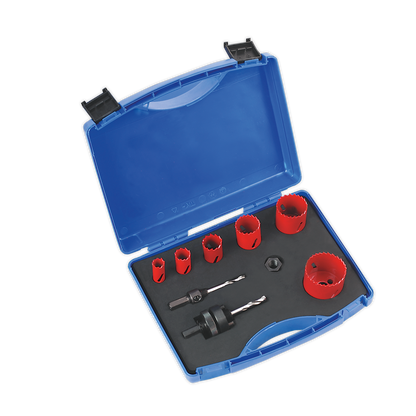 SEALEY - HKE9 Hole Saw Kit Electrician's 9pc