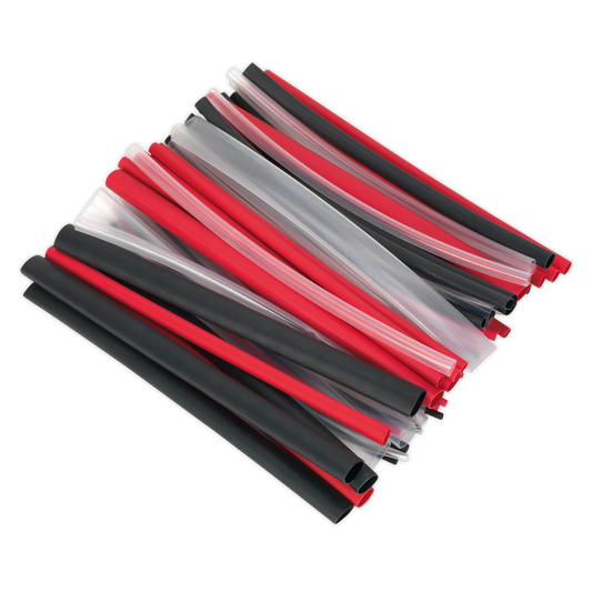 SEALEY - HSTAL72MC Heat Shrink Tubing Assortment 72pc Mixed Colours Adhesive Lined 200mm