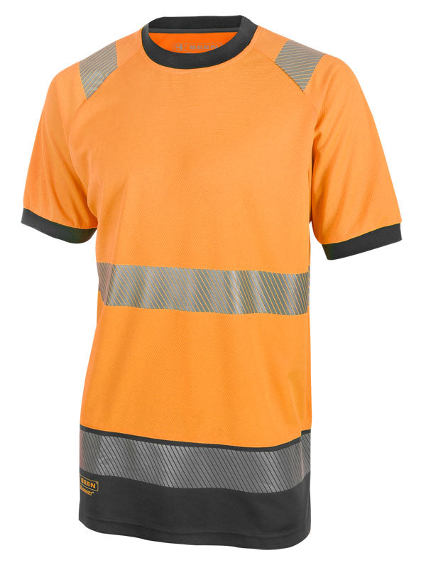 Beeswift - HIVIS TWO TONE S/S T SHIRT OR/BLK 4XL - Orange / Black