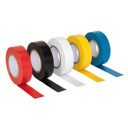 SEALEY - ITMIX10 PVC Insulating Tape 19mm x 20m Mixed Colours Pack of 10