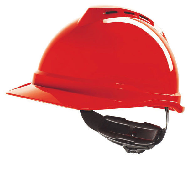 MSA - V-GARD 500 VENTED SAFETY HELMET RED - Red
