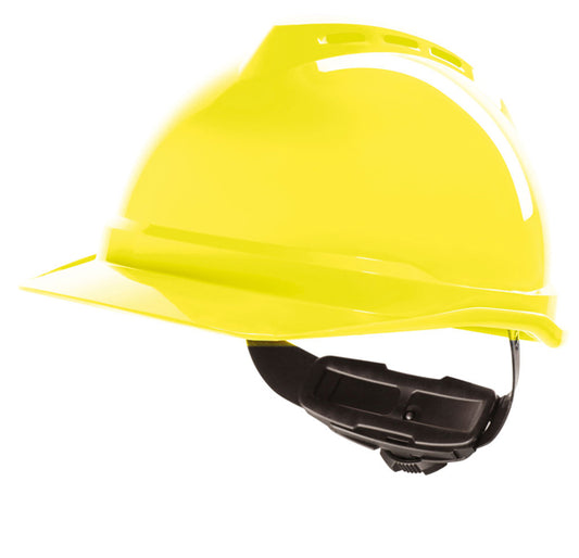 MSA - V-GARD 500 VENTED SAFETY HELMET HI VIS YELLOW - Hi Vis Yellow