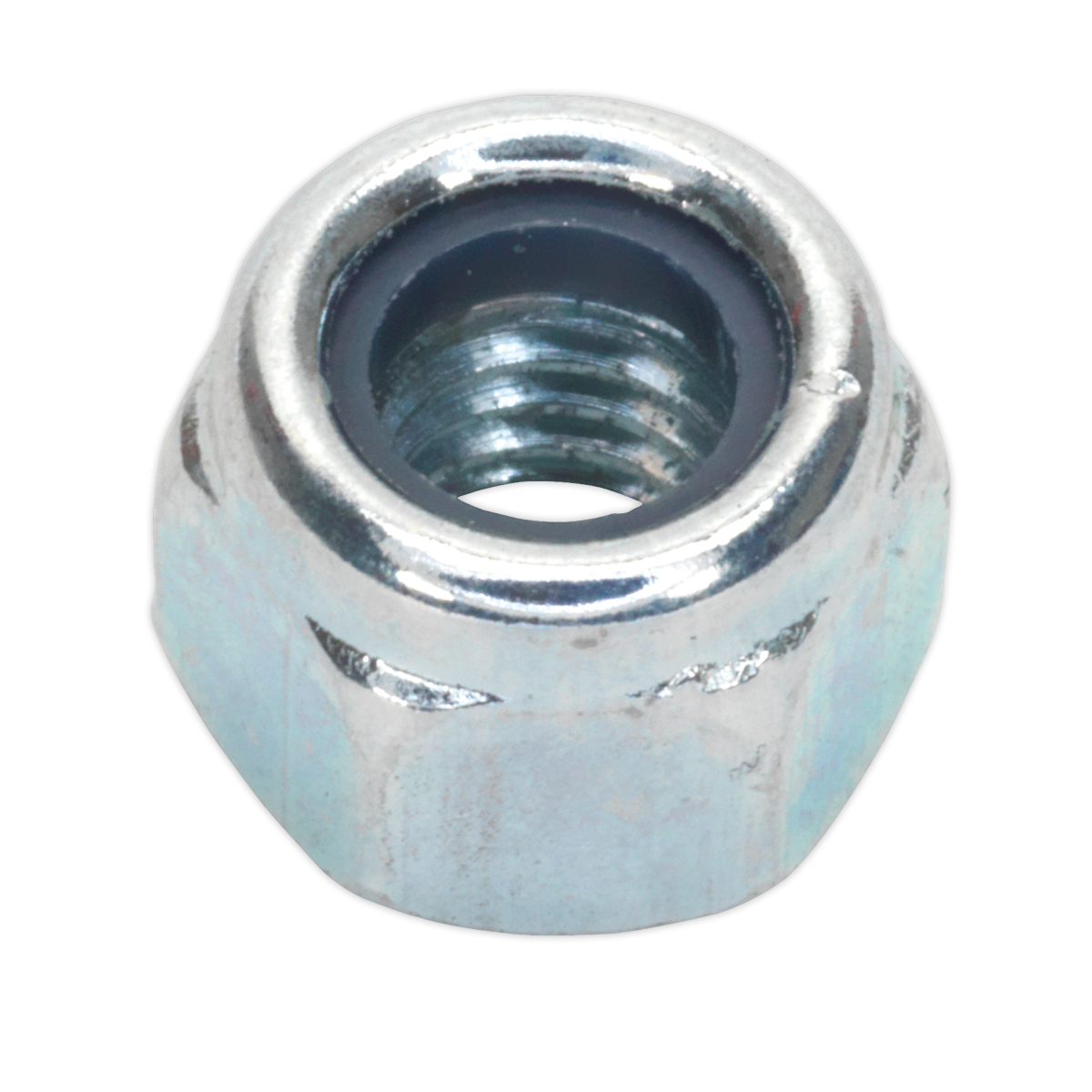 SEALEY - NLN6 Nylon Locknut M6 Zinc Pack of 100
