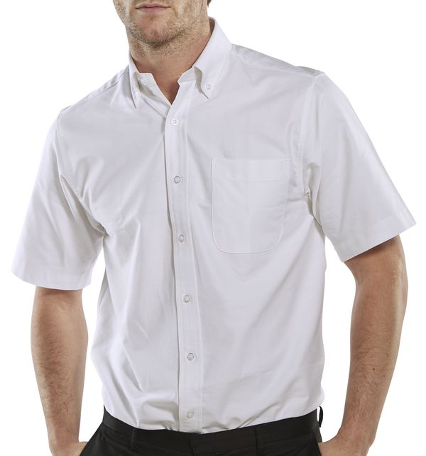 Click - OXFORD SHIRT S/S WHITE 17.5 - White