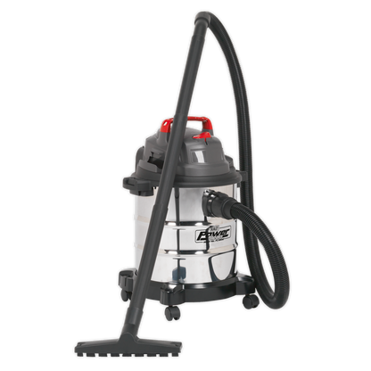 SEALEY - PC195SD Vacuum Cleaner Wet & Dry 20L 1200W/230V Stainless Drum