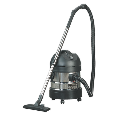 SEALEY - PC200SD Vacuum Cleaner Industrial Wet & Dry 20L 1250W/230V Stainless Drum