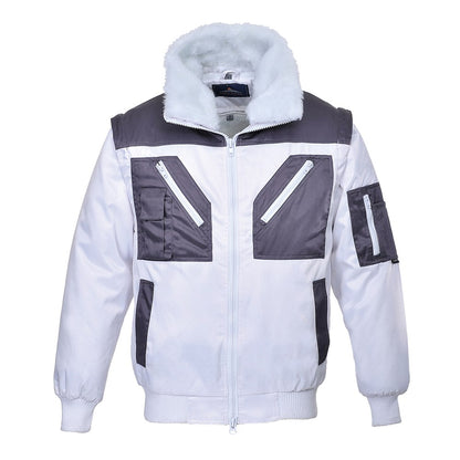 Portwest PJ20WHRXXL -  sz 2XL Two Tone Pilot Jacket - White