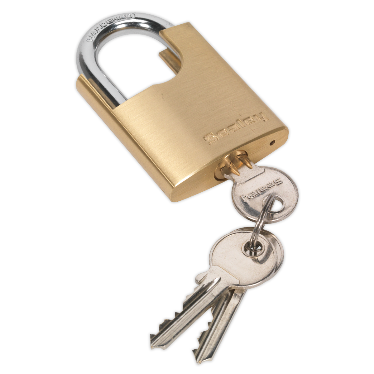 SEALEY - PL105 Brass Body Padlock Shrouded Shackle 50mm