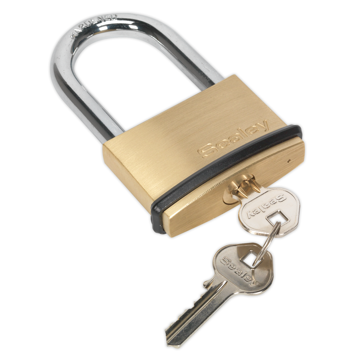 SEALEY - PL203L Brass Body Padlock Long Shackle 60mm