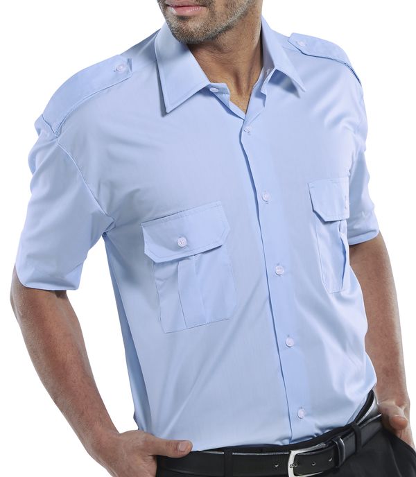 Click - PILOT SHIRT S/S BLUE 17 - Sky Blue