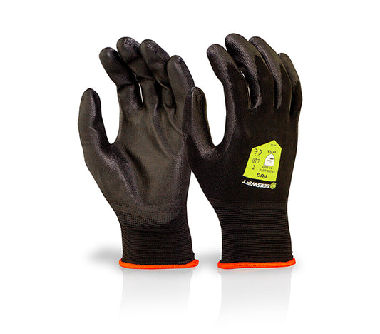 Click - PU COATED GLOVE BLACK SMALL - Black