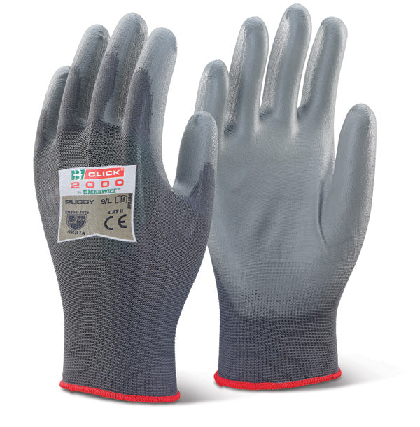 Click - PU COATED GLOVE GREY SMALL - Grey