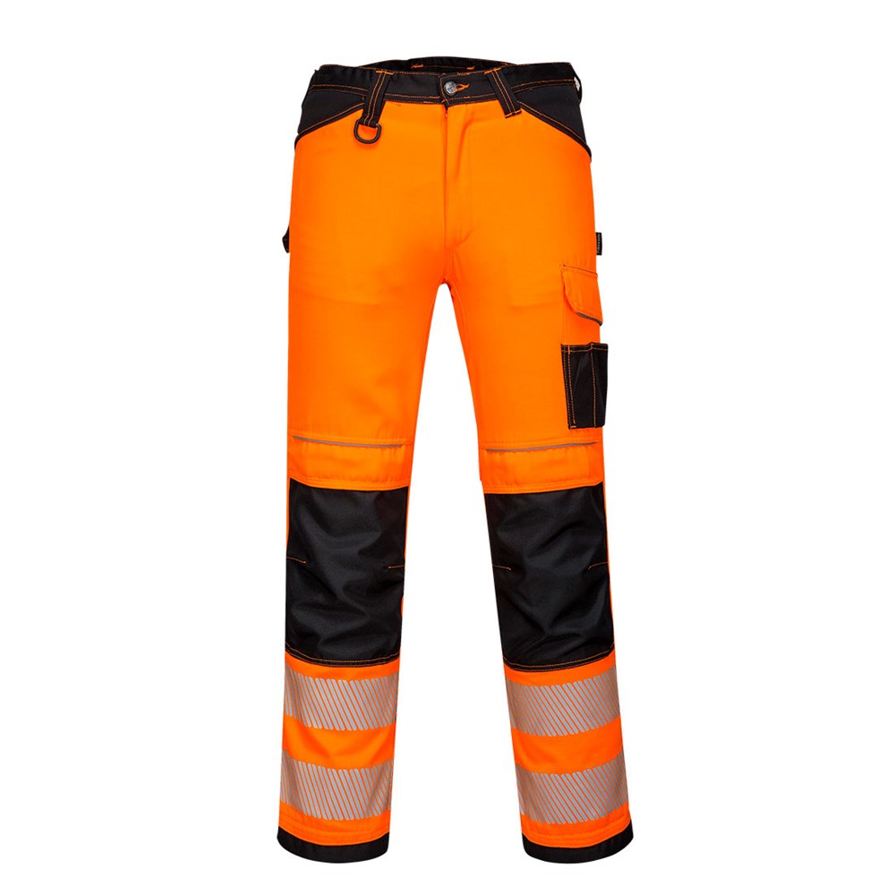 Portwest PW340OBR41 -  sz 41 PW3 Hi-Vis Work Trousers - Orange/Black