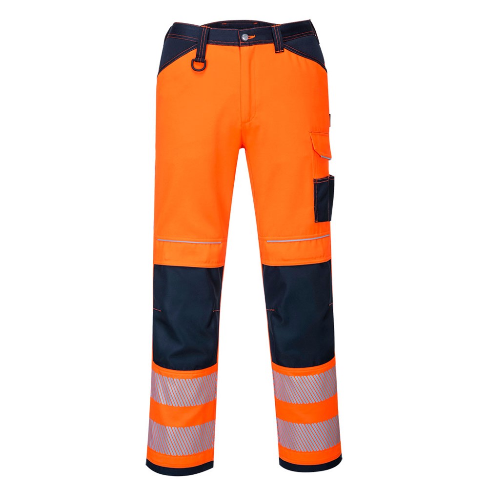 Portwest PW340ONR48 -  sz 48 PW3 Hi-Vis Work Trousers - Orange/Navy