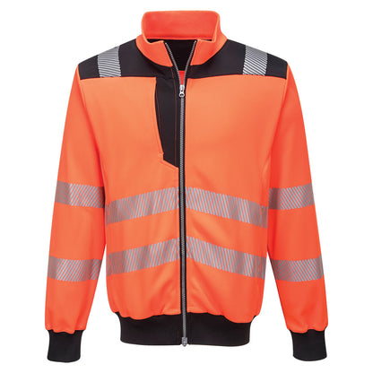 Portwest PW370 - Hi-Visibility Orange Sz XL Hi-Vis Sweatshirt Zipped Jacket
