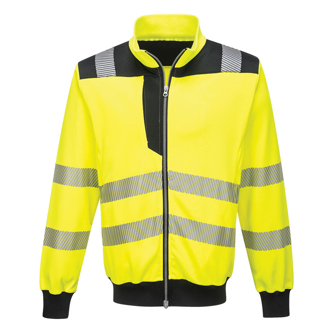 Portwest PW370 - Hi-Visibility Yellow Sz 4XL Hi-Vis Sweatshirt Zipped Jacket