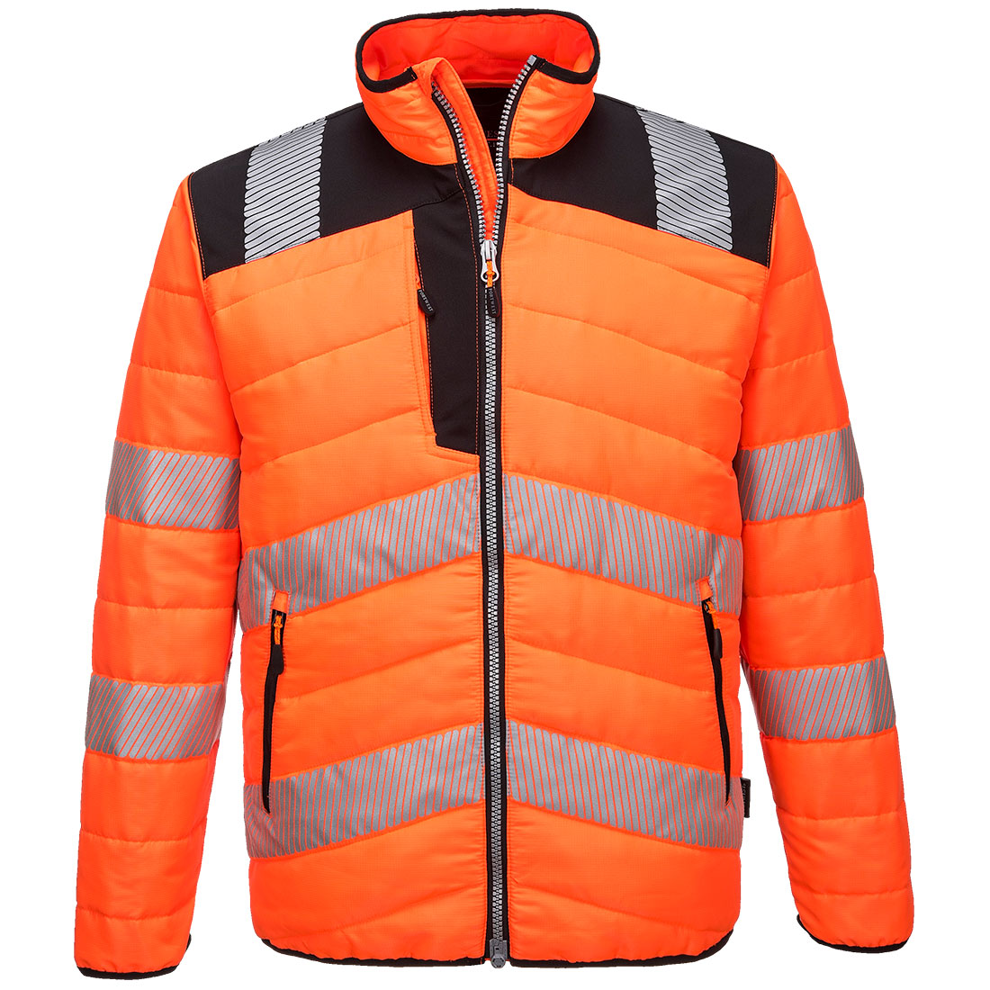 Portwest PW371 - Hi-Visibility Orange Sz M Hi-Vis Baffle Jacket Coat