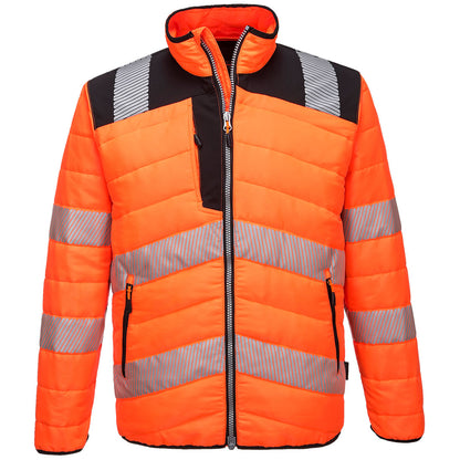 Portwest PW371 - Hi-Visibility Orange Sz M Hi-Vis Baffle Jacket Coat
