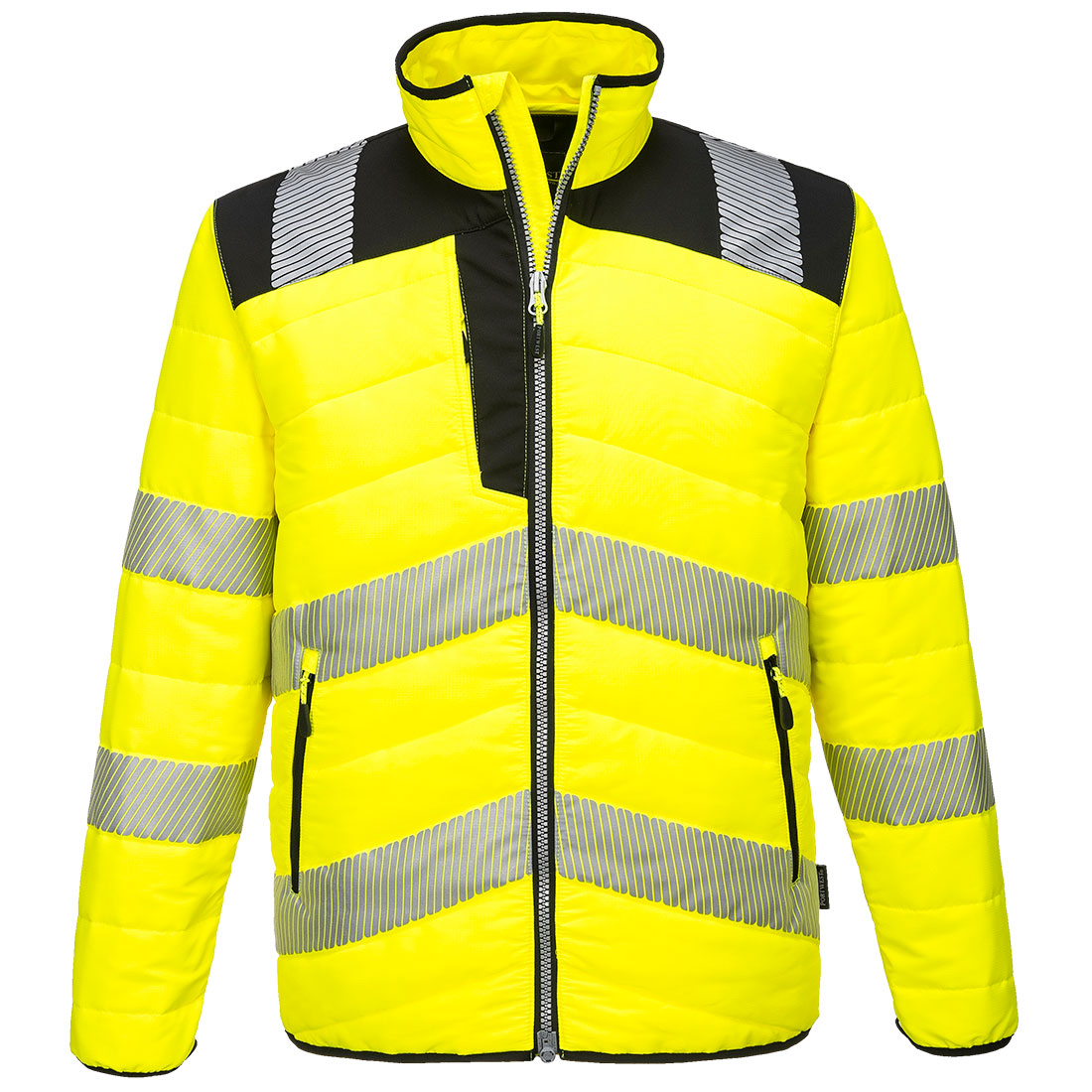 Portwest PW371 - Hi-Visibility Yellow Sz XL Hi-Vis Baffle Jacket Coat