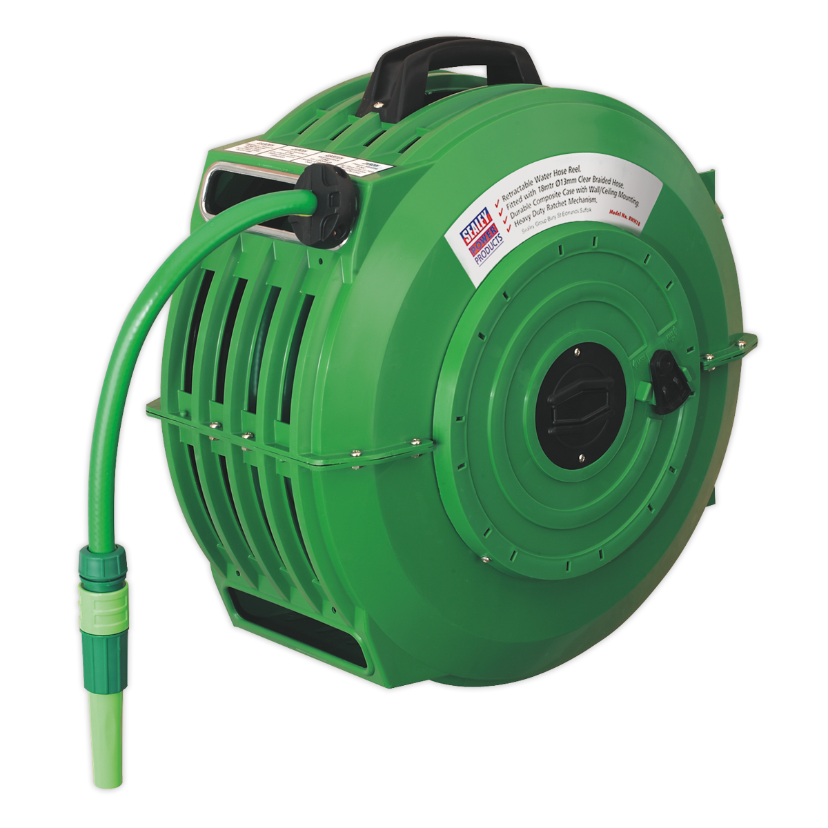 SEALEY - RGH18 Retractable Water Hose Reel 18m 12mm ID PVC Hose