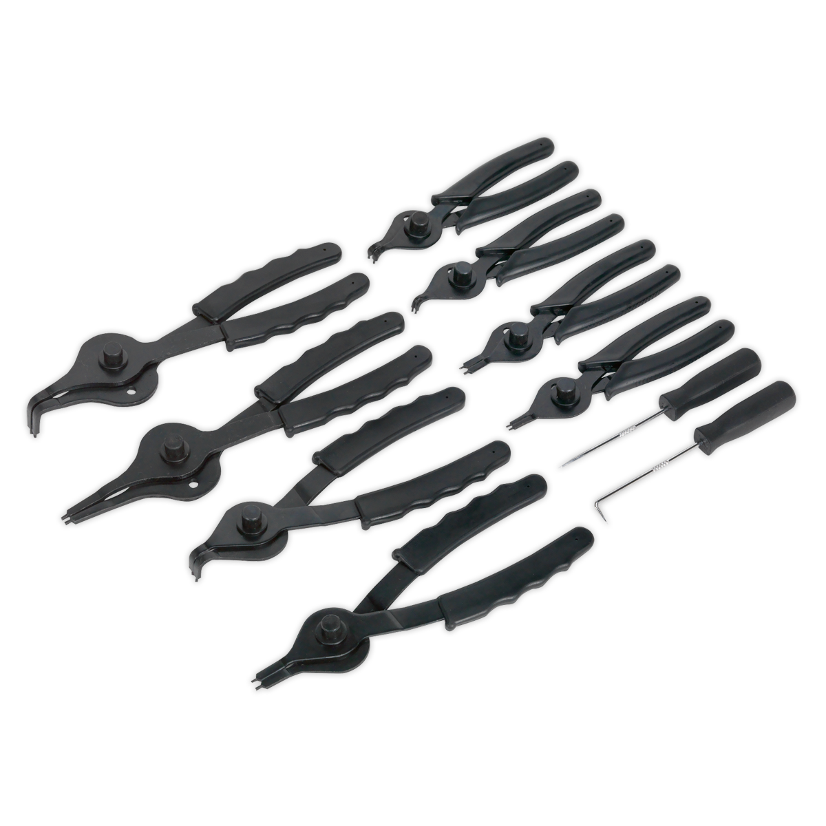 SEALEY - S01064 Circlip Pliers Set 10pc Internal/External