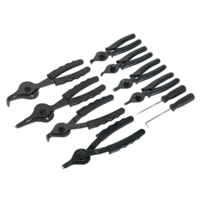 SEALEY - S01064 Circlip Pliers Set 10pc Internal/External