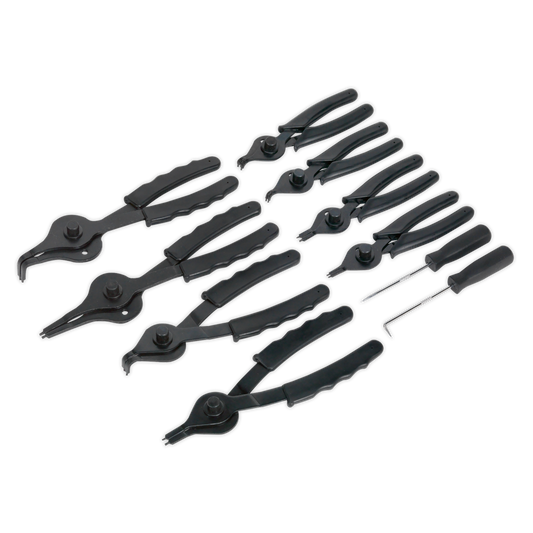 SEALEY - S01064 Circlip Pliers Set 10pc Internal/External