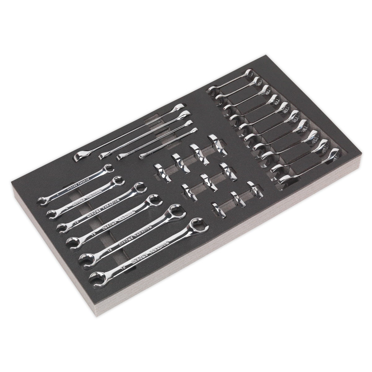 SEALEY - S01125 Tool Tray with Specialised Spanner Set 30pc - Metric