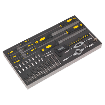 SEALEY - S01132 Tool Tray with Tap & Die, File & Caliper Set 48pc