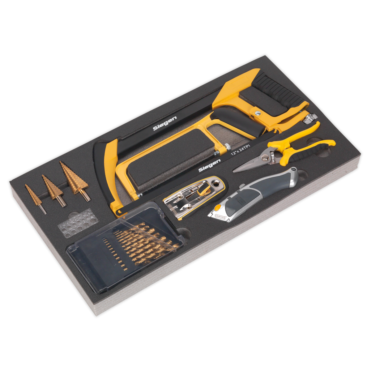 SEALEY - S01133 Tool Tray with Cutting & Drilling Set 28pc